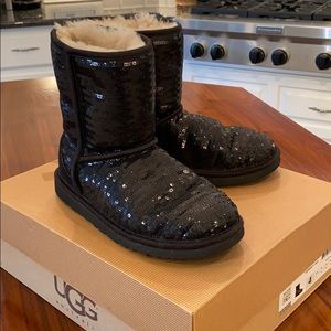 Girls Ugg Classic Short Sparkles Boot